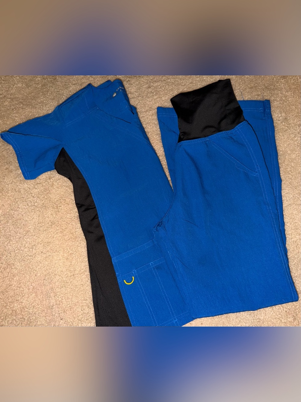 Women's Royal Blue Stretchy Scrub Set sz xs/sm